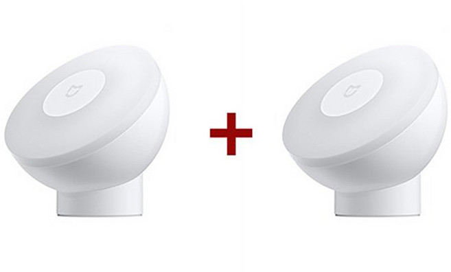 샤오미 미지아 2세대 스마트 동작인식 센서등 무드등 360도 회전가능, 2개