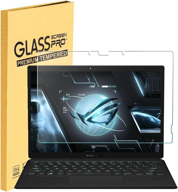 강화 유리 액정보호필름 2025 ASUS ROG Flow Z13 GZ302 게이밍 노트북 13.4인치용 9H 강도 긁힘 방지 (모델 2023-2022에는 맞지 않음), 강화 유리 액정보호필름 2025 ASUS ROG Flo
