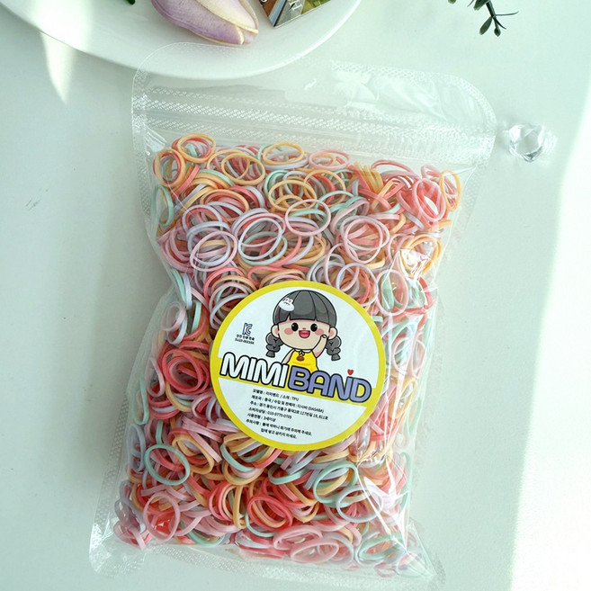 미미밴드 대용량 소포장 아동 영유아 여아 고무줄 머리끈 숱없는 아기 헤어끈 짱짱한머리끈