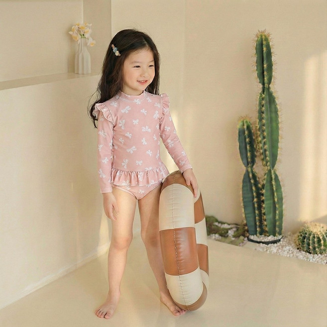 베베브리즈 여아 수영복 래쉬가드 모자세트