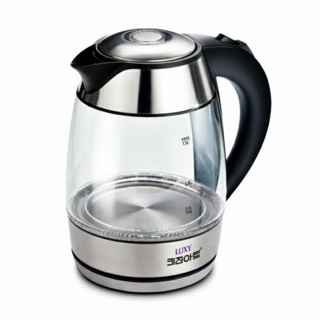 키친아트 친환경 내열유리 전기주전자 커피 티 포트 무선 전기포트1.8L