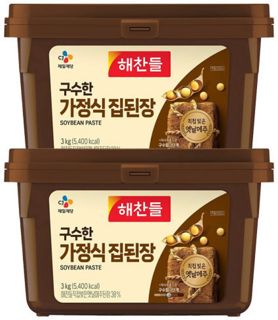 CJ해찬들 구수한집된장, 2개, 3kg