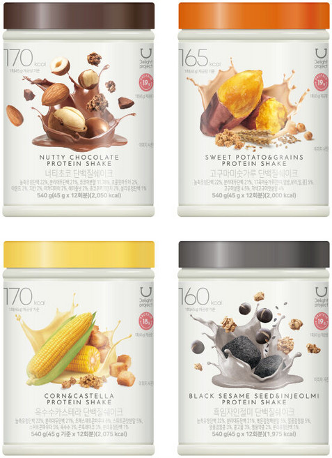 딜라이트 프로젝트 단백질쉐이크 540g 4종 택1, 옥수수카스테라 단백질쉐이크(통), 1개