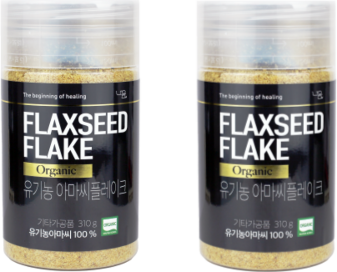 2개입 유기농 아마씨 플레이크 310g 분말 가루, 2개