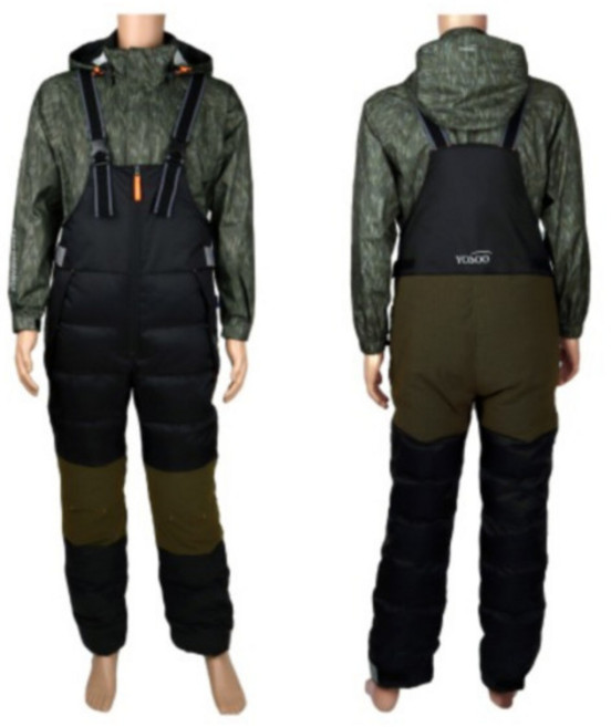 이화 요수 구스다운 멜빵바지 시즌1 낚시복, 골드-100