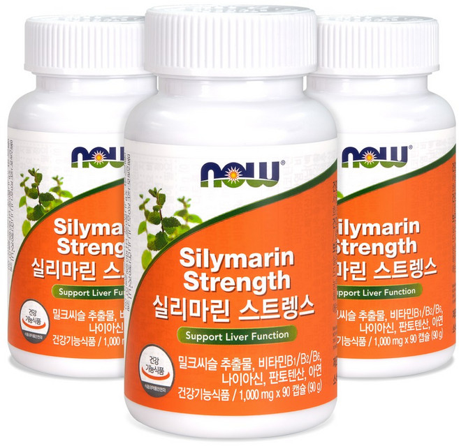 나우푸드 실리마린 스트렝스 90캡슐 3병 9개월분, 90정, 3개