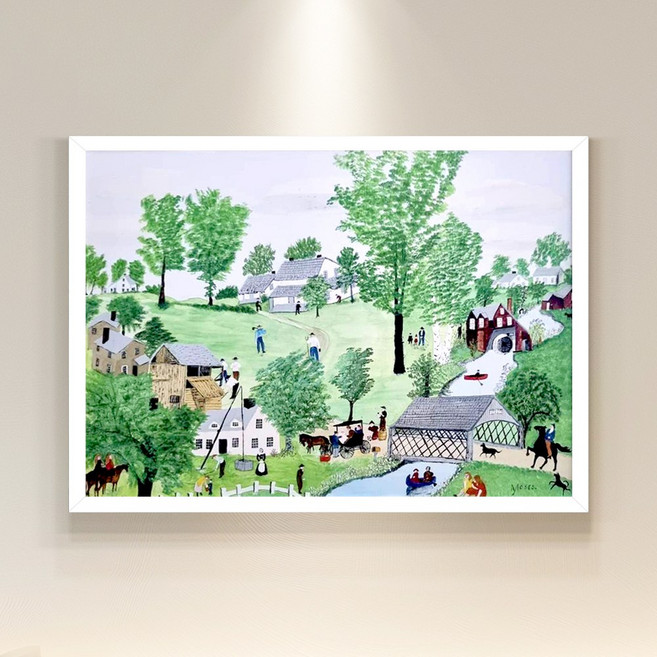 [인메이블] 그랜드마 모지스 봄날 명화 그림 액자 벽 인테리어 카페 집들이 선물 사무실 자취방, 01.IM_그랜드마 모지스 봄날