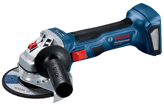 BOSCH 보쉬 충전식 무선그라인더 GWS 18V-7, 베어툴 (본체만), 1개