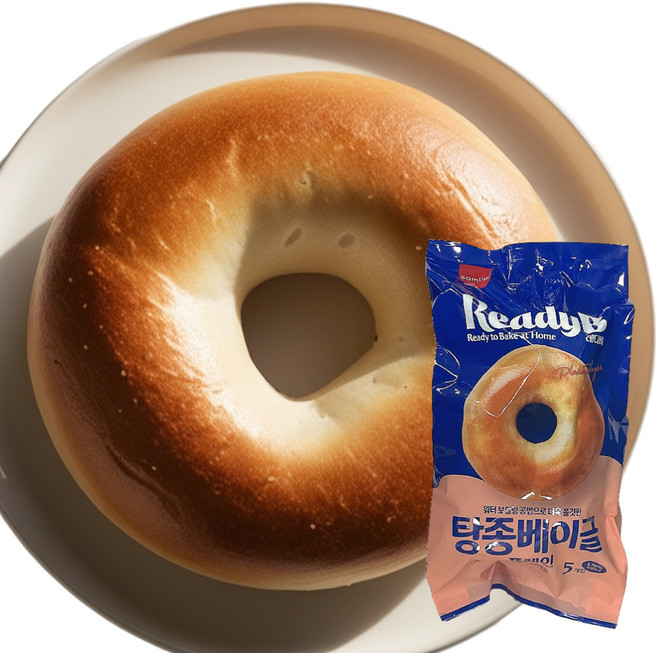 SPC 삼립 탕종 베이글 플레인 500g 5개입 레디비 물팩 아이스박스 포장, 1개