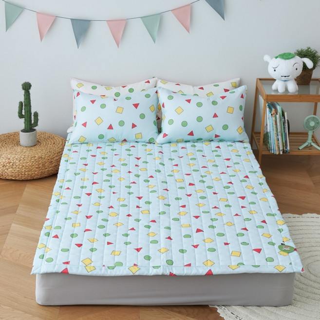 먼지없는 알러지 케어 짱구 침대패드, 민트