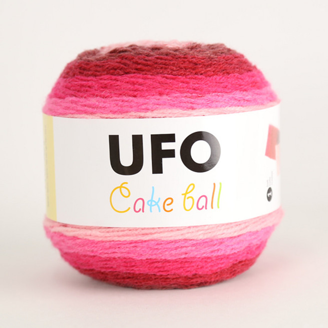 [앵콜스] UFO 케이크볼(낱개) 숄 머플러뜨기 뜨개실 털실 손뜨개, #12 핑크레드톤 나염, 1개