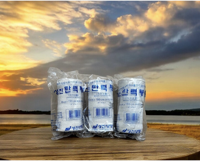 성진 탄력붕대 4인치(10cmx190cm) 압박붕대 대형, 3개입, 1세트