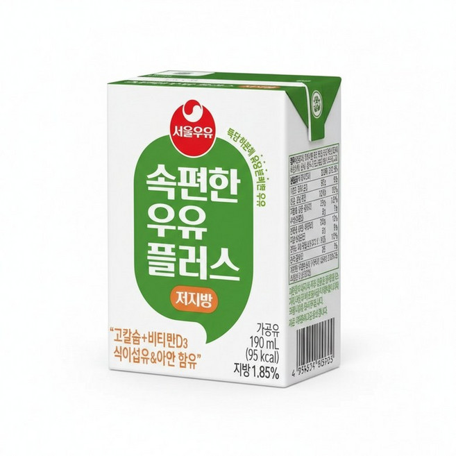 서울우유 속편한우유 저지방우유 190mlx24개입 2박스, 48개, 190ml