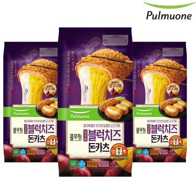 풀무원 군고구마 블럭치즈돈카츠 (420g) 3봉_P, 420g