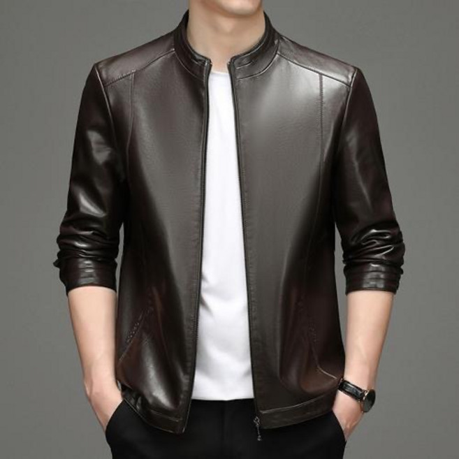 가죽 재킷 남자 라이딩 가죽 재킷 중장년 봄 가을 캐주얼 도톰한 라이더 자켓 비지니스 코트 스타일리쉬 빅사이즈 외투 심플