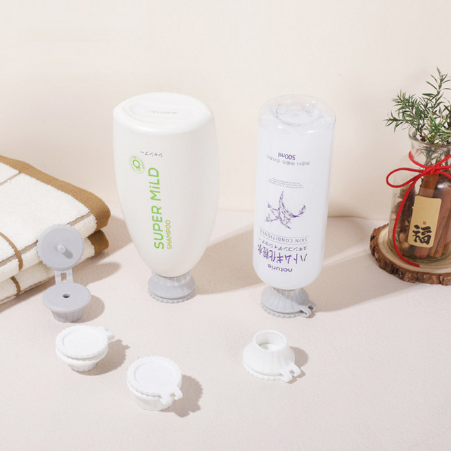 거꾸로 밀폐 보관캡 로션 보관 뚜껑 3P 세트, 1세트, 그레이