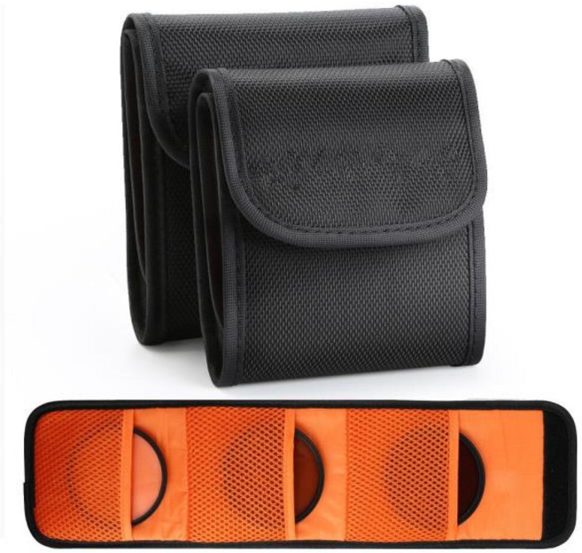 K F CONCEPT 3 포켓 렌즈 필터 백 49mm-77mm ND UV CPL 카메라 홀더 지갑 케이스용 파우치