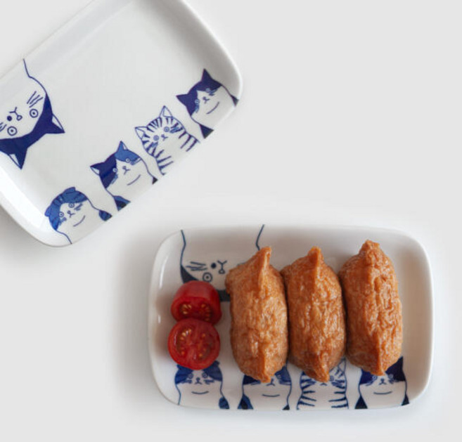 니코트 큐티네코 사각접시 MADE IN JAPAN