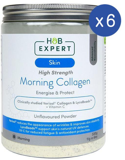 홀랜드앤바렛 모닝 콜라겐 비타민C 무맛 Holland & Barrett Morning Collagen, 6개, 330g