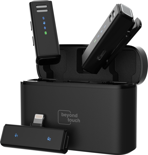 비욘드터치 에어마이크 프로 무선마이크, 듀얼 라이트닝(8핀/아이폰14까지)