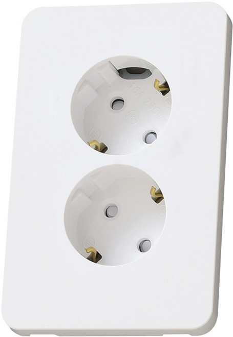 현대 국산 매입 2구 콘센트 (핀) 화이트, 3개
