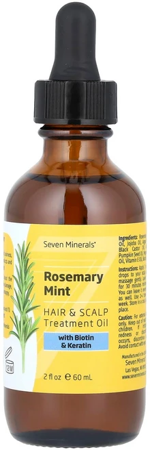 세븐 미네랄 로즈마리 민트 모발 및 두피 트리트먼트 오일 비오틴 & 케라틴 함유 60ml (2 fl oz) SVM-71714 - 쿠팡