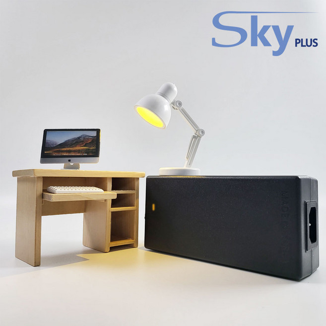 대한민국 SKYPLUS 어댑터 [3구접지] 비트엠 모니터 SWPP-24004000-W 호환