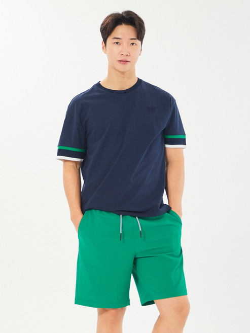 볼빅 남성 골프 소매 포인트 반팔 라운드 티셔츠 VMTSN452_NA