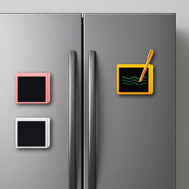 모두의브랜드 자석부착 메모패드 전용펜 잠금기능 방수 반영구사용 LCD 전자메모패드 부기보드, 3색 세트