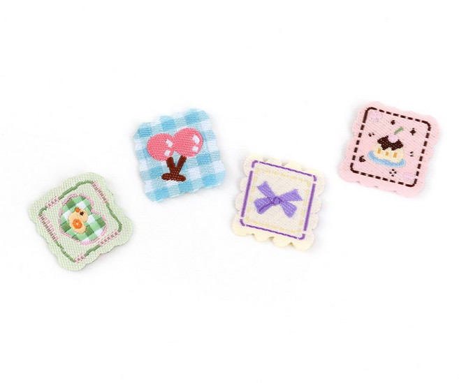 (D508)미니 물결 레이스 테두리 라벨, (D508-3)체리