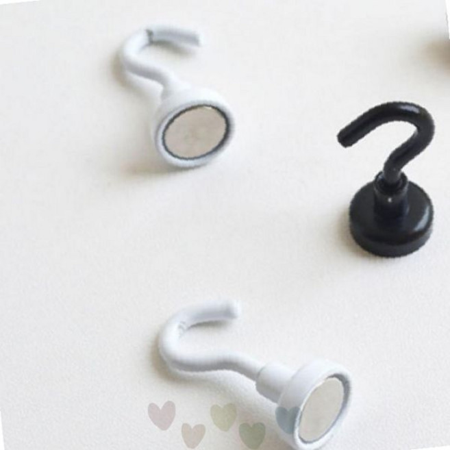 냉장고 꾸미기 고급 걸이 후크 마스크 초강력 16mm10P 자석 현관문 칠판 화이트보드, (2)2자석훅16mm-흰색10p, 1개