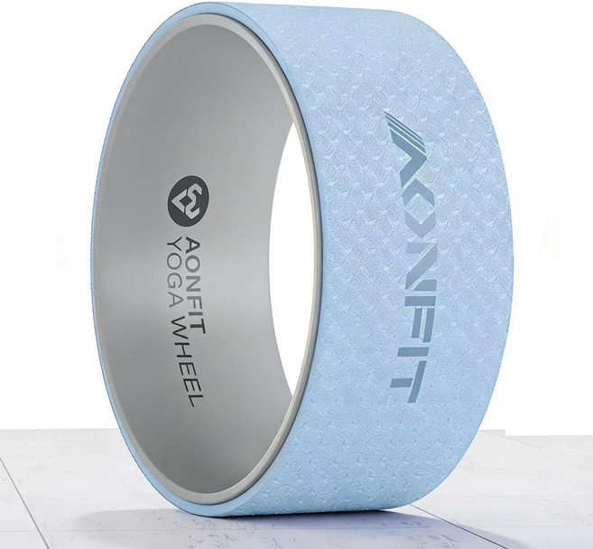 瑜伽輪 加寬 開背 初學者 專業 瑜伽器材 後彎神器 加大 滾背輪 普拉提圈, 天空藍 升級款【32*19.5CM】, 1個