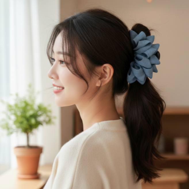 토토리 R50 리본 볼륨 집게핀 포니테일 헤어핀