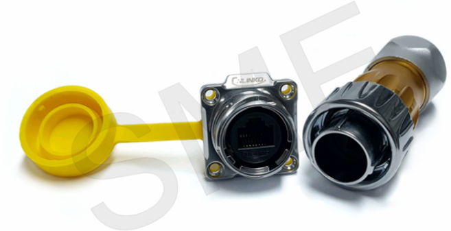 CNLINKO DH-24 RJ45 소켓플러그세트 이더넷 랜 원형 방수 커넥터 IP67, 1개