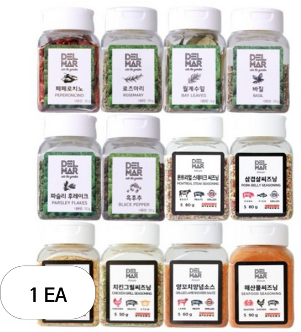 딜리셔스마켓 기본 향신료 6종 + 시즈닝 6종 세트, 591g, 1세트