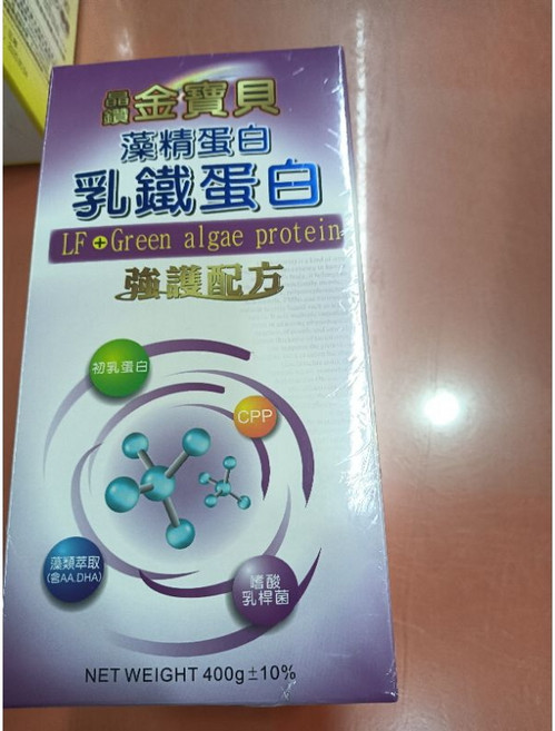 晶鑽金寶貝 乳鐵蛋白 藻精蛋白 400克, 1個, 乳鐵蛋白,1-2罐（數量直接加）
