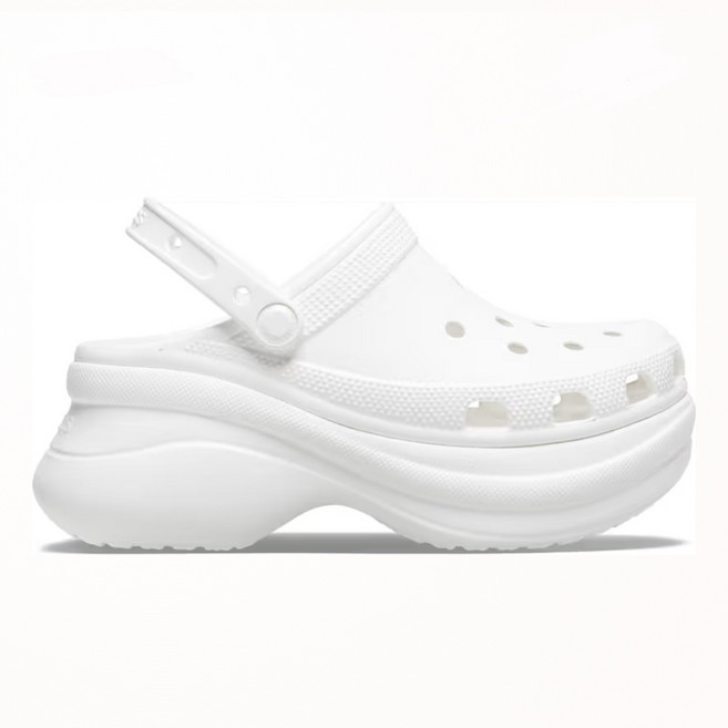 [크록스] 정품매장배송 206302 베이 클로그 여성 키높이 신발 굽 6cm (블랙 화이트) - NC순천점