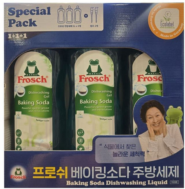 프로쉬 베이킹소다 주방세제 1 + 1 + 1, 1L, 3개