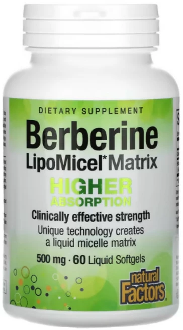 내추럴팩터스 베르베린 리포미셀 매트릭스 500mg 60정, 1개 - 쿠팡