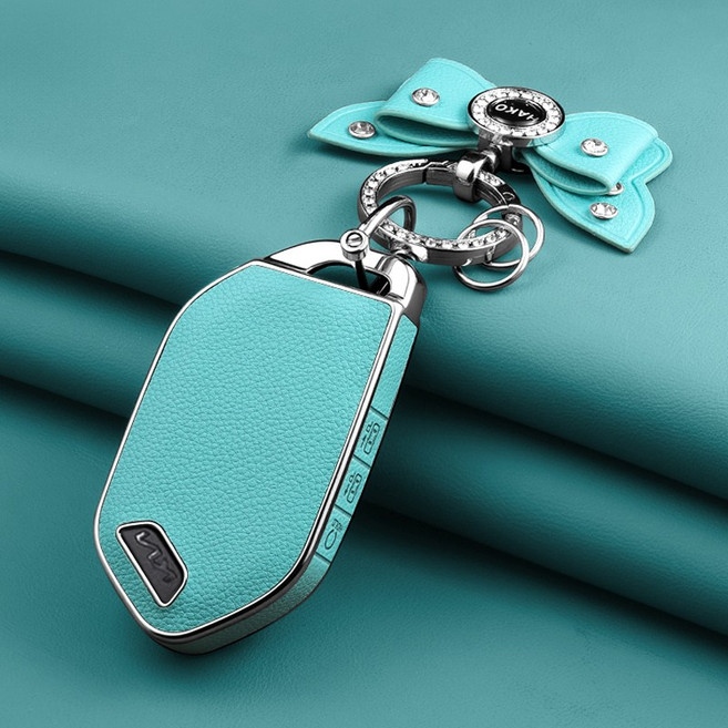 HAKO 소프트2.0 가죽TPU 차키케이스+나비키링 (5버튼/7버튼), K-13 (7버튼), 민트블루