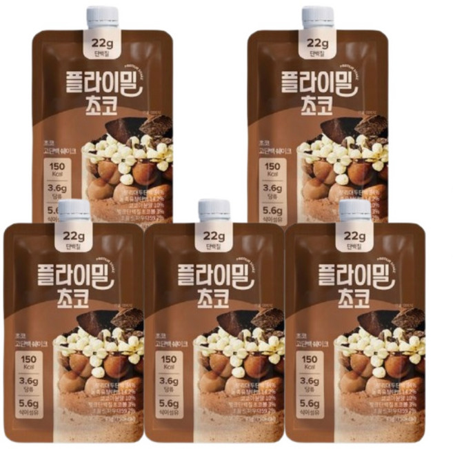 플라이밀 초코 라떼 단백질 쉐이크, 45g, 5개