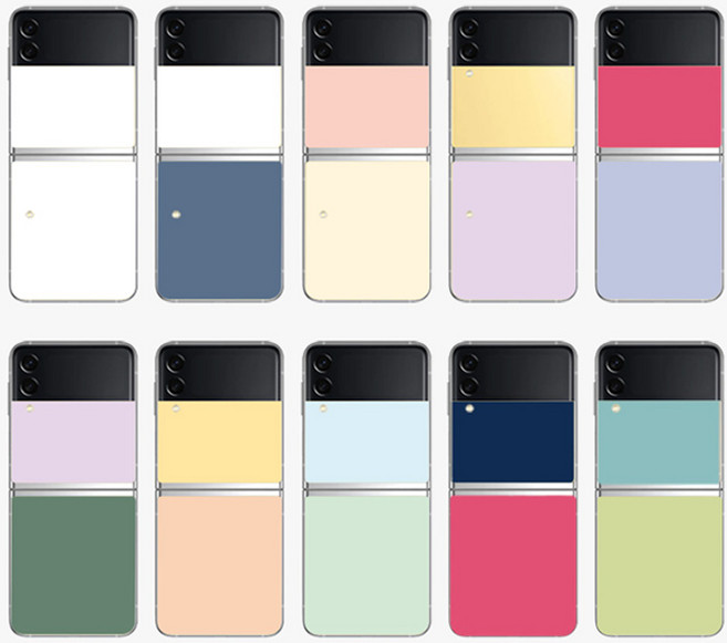 갤럭시 z 플립 4 3 파스텔 컬러 비스포크 꾸미기 스티커 스킨 필름 흰지 보호 포함