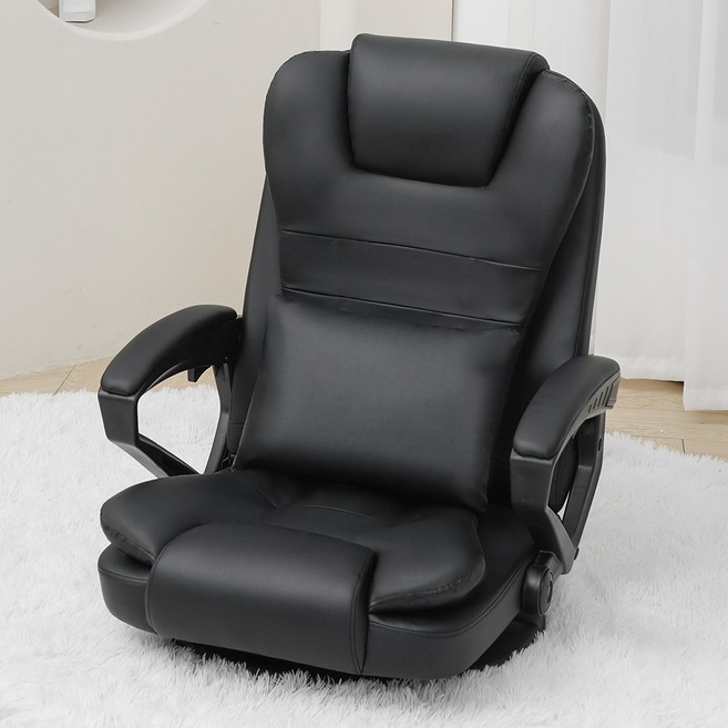 SeekFun 1인용 좌식 의자 게이밍 쇼파 등받이 각도조절 방석회전 허리쿠션 리클라이너 소파, 1개, 블랙/Black