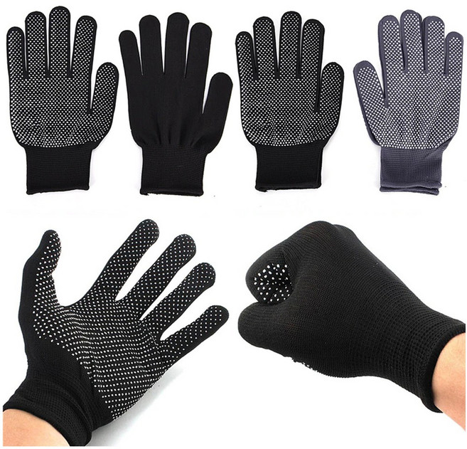 열방지장갑 내열성 헤어스타일링 컬링 다림질 열보호, 블랙 BL08884, 1개