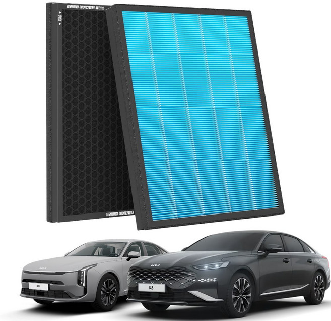 1+1 PM 0.3 에어컨필터 활성탄 블루 초미세먼지, 2개, K8 [FCP-17]