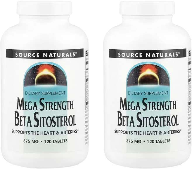 소스내츄럴스 메가 스트랭스 베타 시토스테롤 375mg 타블렛, 120정, 2개 - 쿠팡