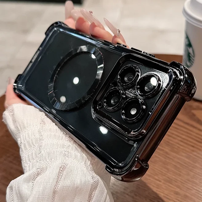 모토로라 G87 G77 G67 G Max 투명 소프트 TPU 전기 도금 마그네틱 커버모토 내장 렌즈 필름 백 케이스, 1개, 04 모토로라 모토 G87