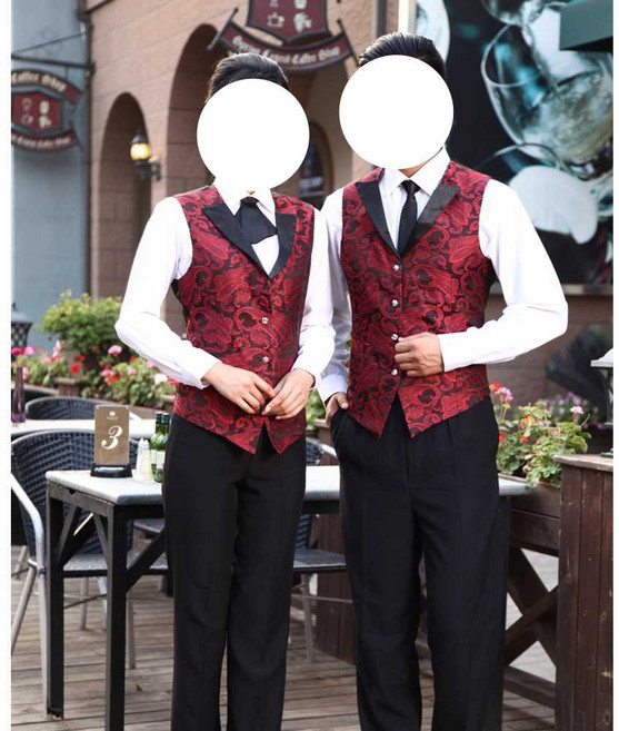 서빙조끼 홀서빙 바텐더 직원복 딜러 카지노 호텔 직원 웨이터