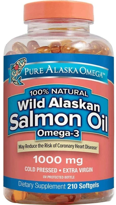 퓨어알래스카 와일드알래스카 살몬오일 1000mg 180정/ Pure Alaskan Omega Wild Alaskan Salmon Oil 180gel, 1개, 180정 - 쿠팡