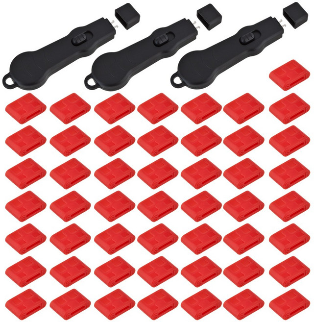 MAINE USB TYPE-C Pro 포트락 잠금장치 키3 잠금알50(레드) ctypel350rd, 02 레드(키3+ 잠금알50개 세트)